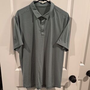 lululemon athletica Evolution Green Striped Polo Shirt